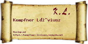 Kempfner Líviusz névjegykártya